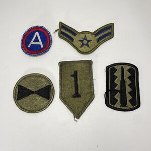 Vintage US Military Patch Lot 5 Army Air Force Insignia Subdued Uniform